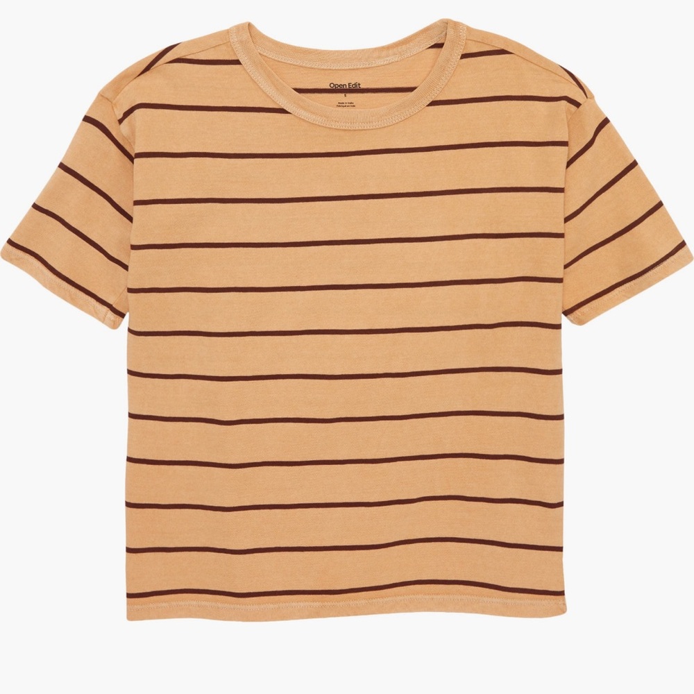 Open Edit Kids' Overdye T-Shirt orange stripe